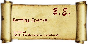 Barthy Eperke névjegykártya